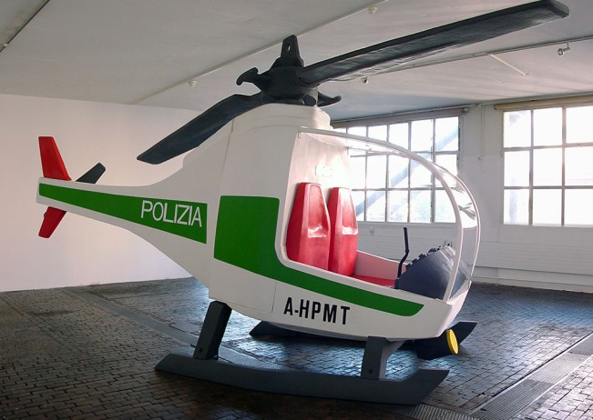Helicopter sculpture in Geneva’s Centre d’Art Contemporain